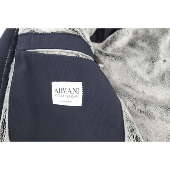 Armani Collezioni Jacket Mens 40 faux fur lined Full Zip Coat Made In Italy - Picture 3 of 16